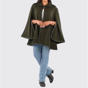 Patricia Nash Olive Green Cape Sweater